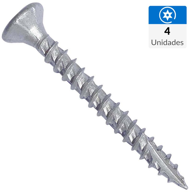 MAMUT - Tornillo Tirafondo Cabeza Plana Madera 4 " 5 mm 4 Unidades