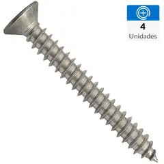 MAMUT - Tornillo Tirafondo Cabeza Plana Madera 3 " 4.5 mm 4 Unidades