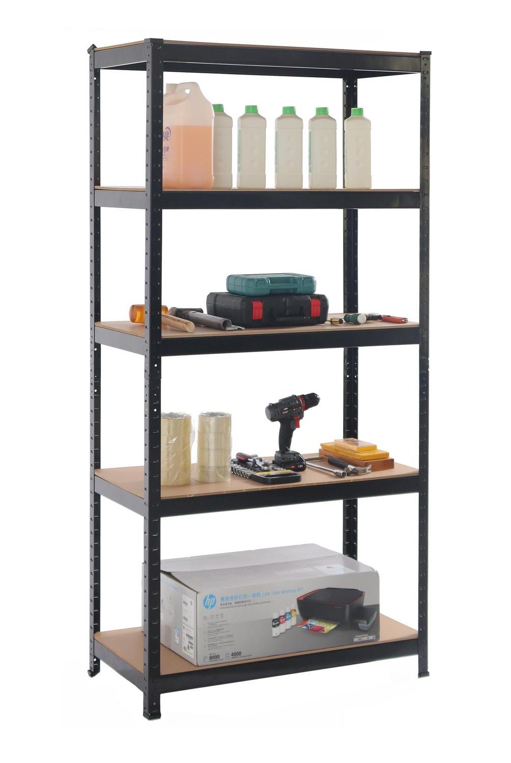 METALBREIN - Estante MDF 5 Nivel(es) 90x180x42 cm Negro
