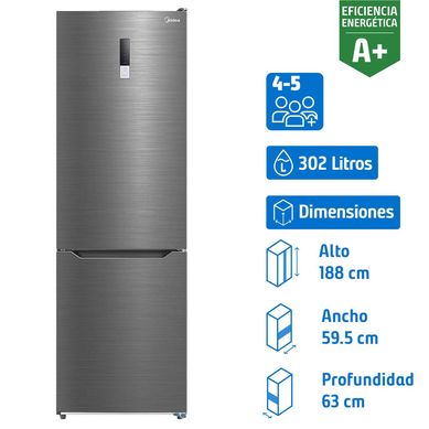 Refrigerador no frost bottom 302 litros