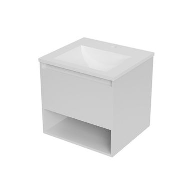 Mueble con lavamanos de loza c/rebalse 1c 1r 50 cm color blanco