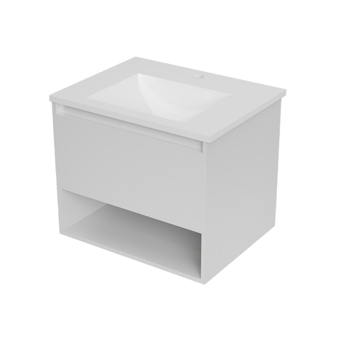 KLIPEN - Mueble con lavamanos de loza c/rebalse 1c 1r 60 cm color blanco