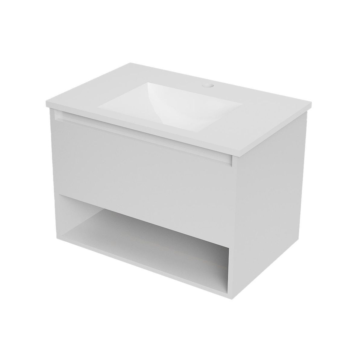 KLIPEN - Mueble con lavamanos de loza c/rebalse 1c 1r 70 cm ancho color blanco