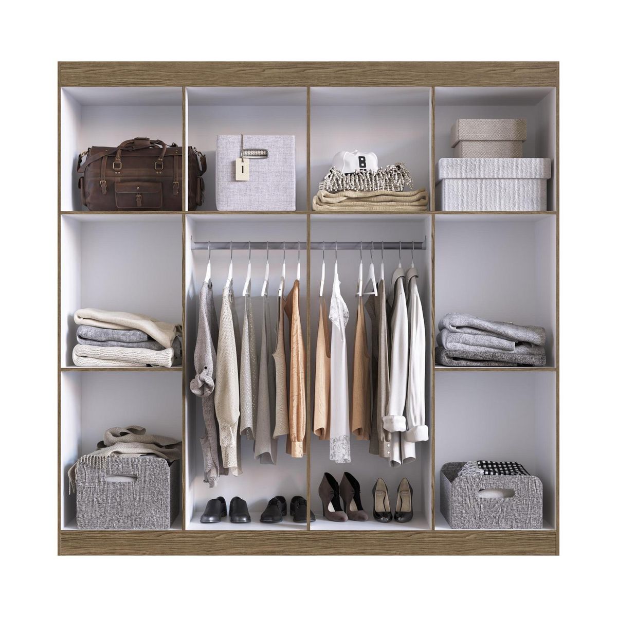 EXIT - Clóset Roma 8 Puerta(s) 6 Repisa(s) 176xx40 cm Café