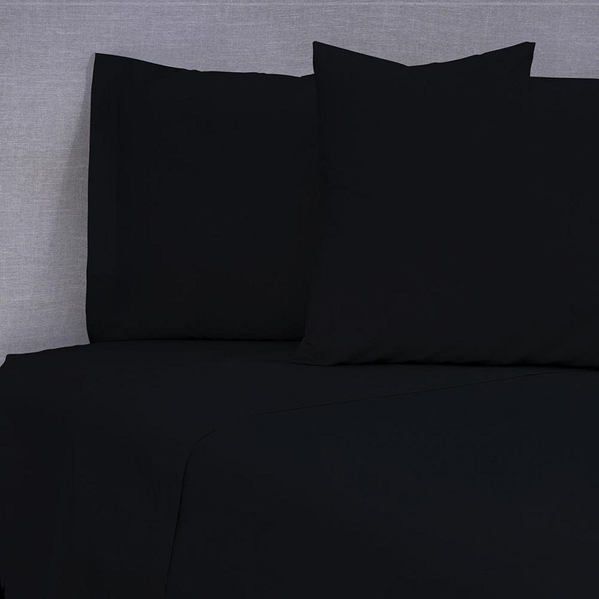 MASHINI - Juego de Sábanas Liso Super king 144 Hilos Negro