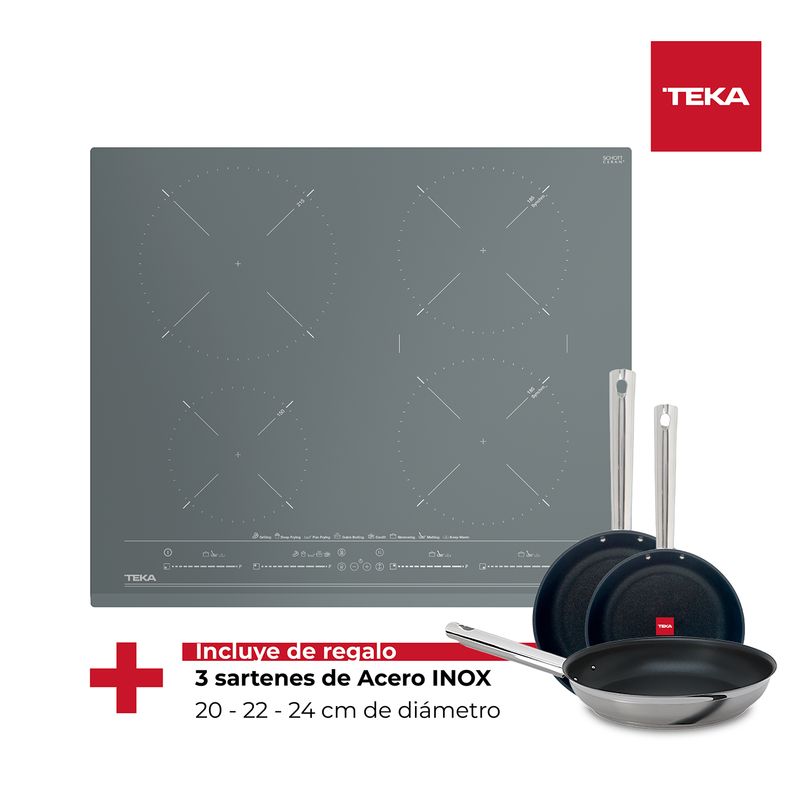 TEKA - Encimera Inducción 4 Platos Gris IZC-64630 ST MST
