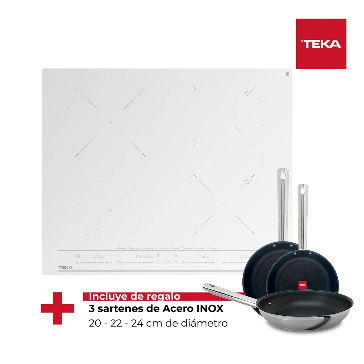 TEKA - Encimera Inducción 4 Platos Blanco IZC-64630 WH MST