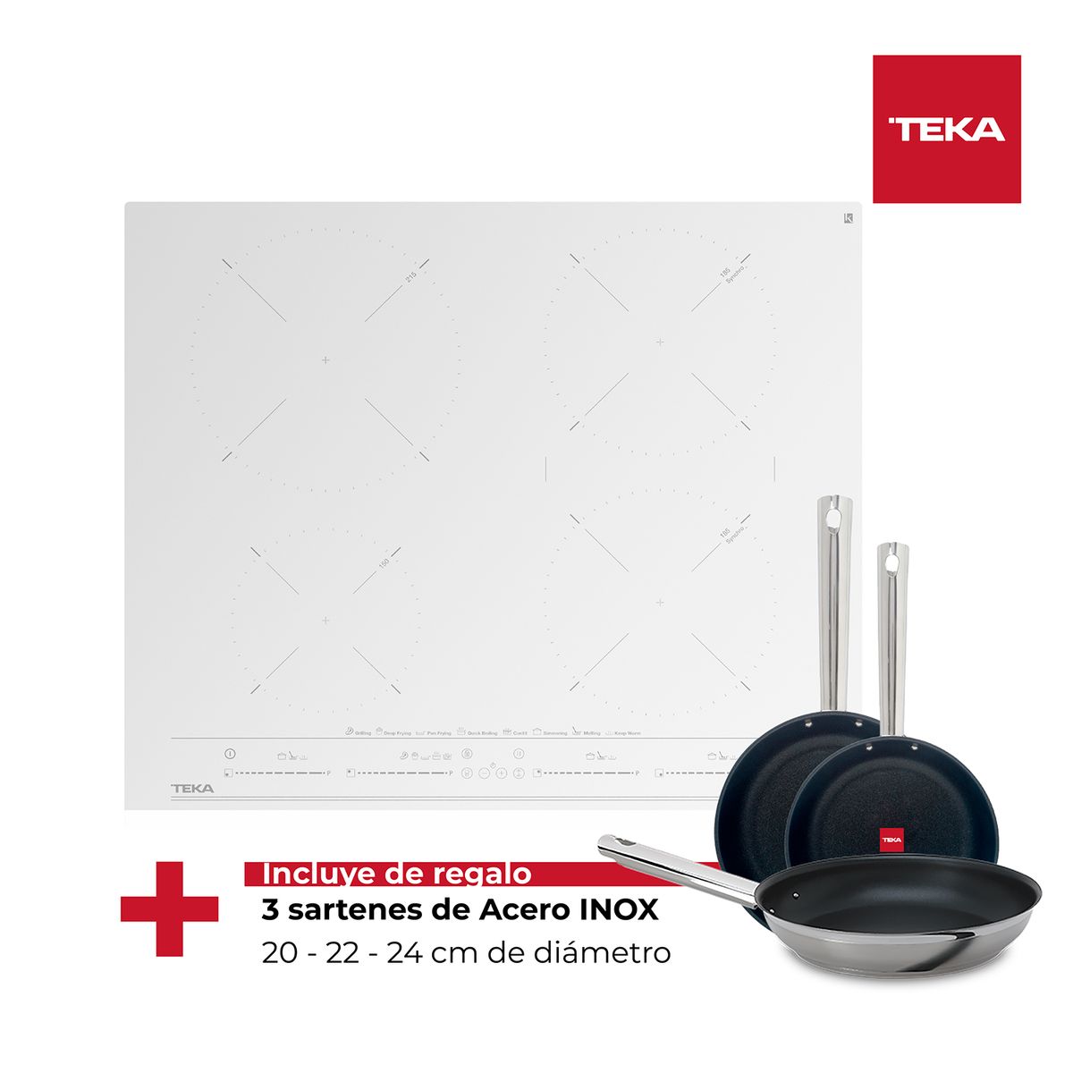 TEKA - Encimera Inducción 4 Platos Blanco IZC-64630 WH MST