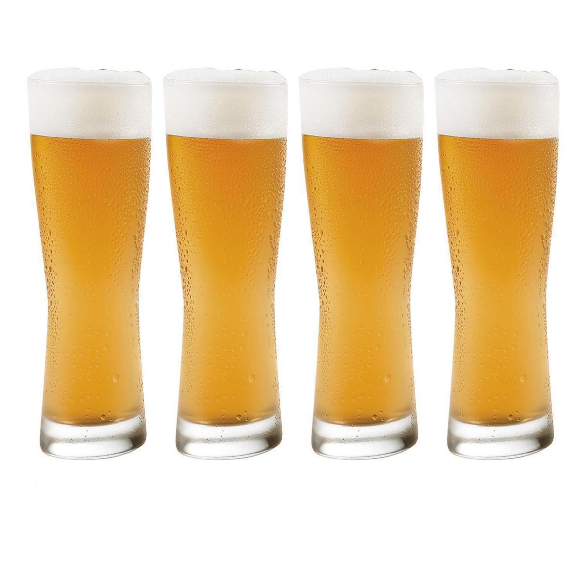 CRISTAR - Set 4 Vasos Cerveceros Transparente 331 ml Cilindro