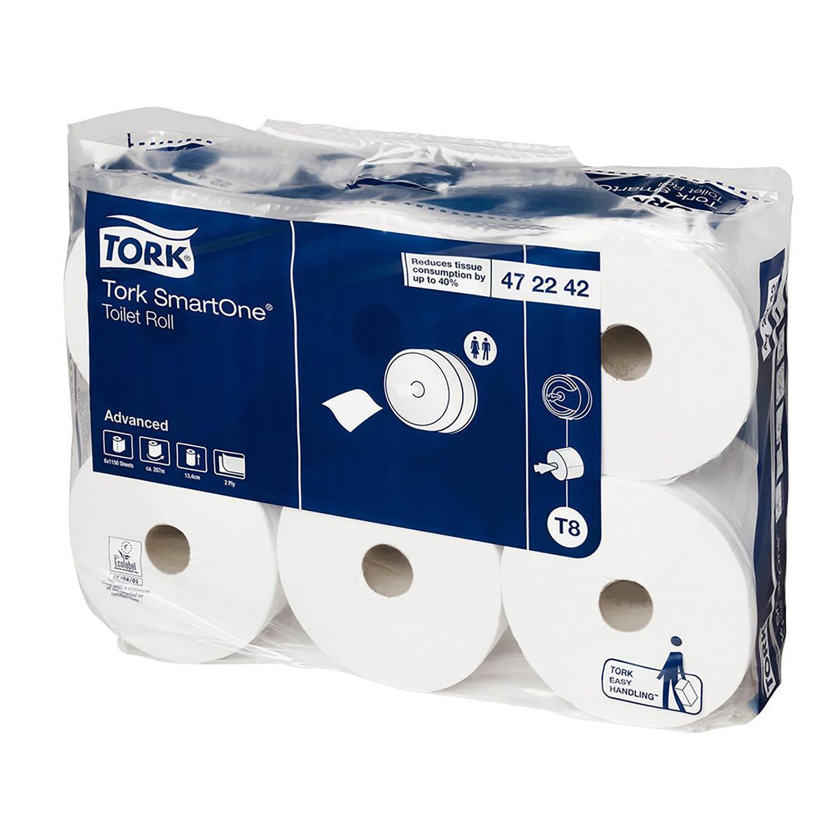 TORK - Papel Higiénico Elevation Smart One Premium Doble hoja 6 Rollos x 207 m