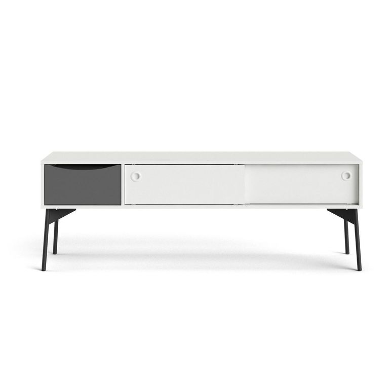TVILUM Rack TV blanco gris 154x39x52 cm