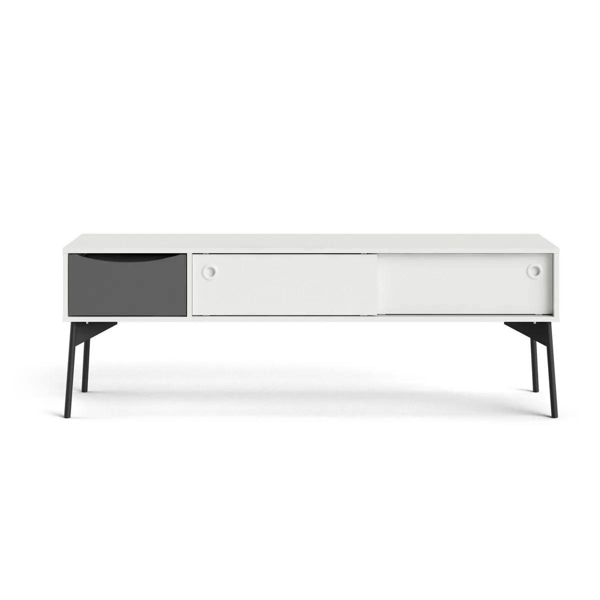 TVILUM - Rack TV blanco gris 154x39x52 cm