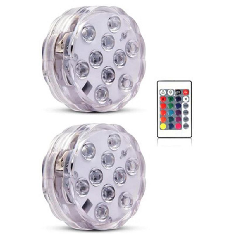 LEDZONE - Pack 2 Focos Sumergibles RGB-Multicolor a Control Remoto