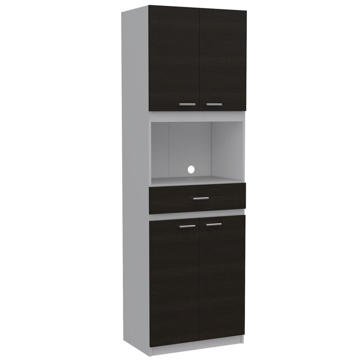 TUHOME - Modulo microondas Bau blanco/wengue