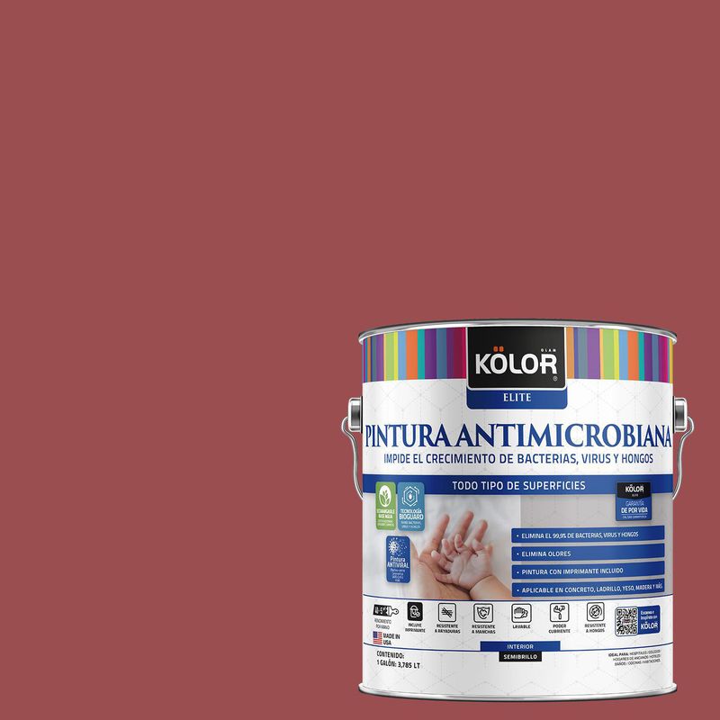 KOLOR - Pintura Antimicrobiana Semibrillante 1 galón(es) Fucsia Imereti 