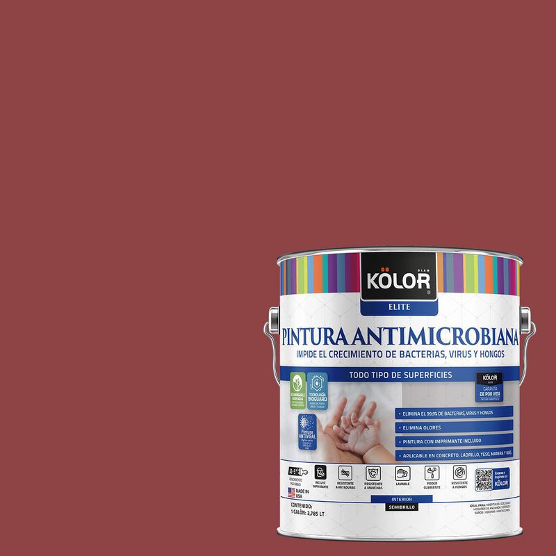 KOLOR - Pintura Antimicrobiana Semibrillante 1 galón(es) Fucsia Diomede