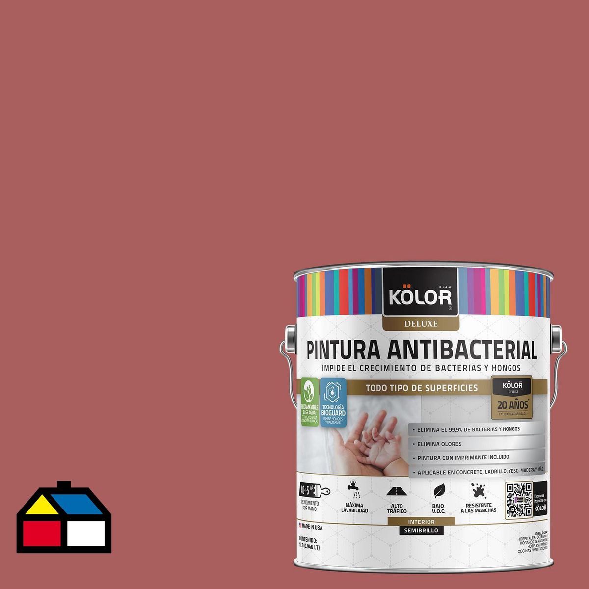 KOLOR - Pintura Antimicrobiana 1 galón(es) Semibrillante Fucsia Orvieto