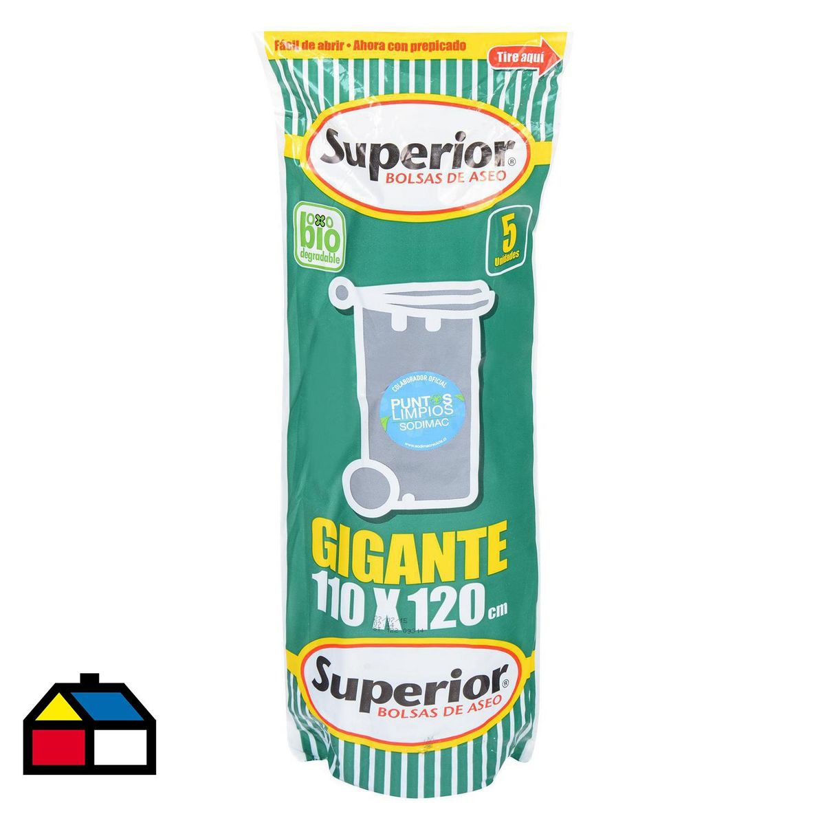 SUPERIOR - Bolsa de basura 110x120 cm 200 litros 5 unidades