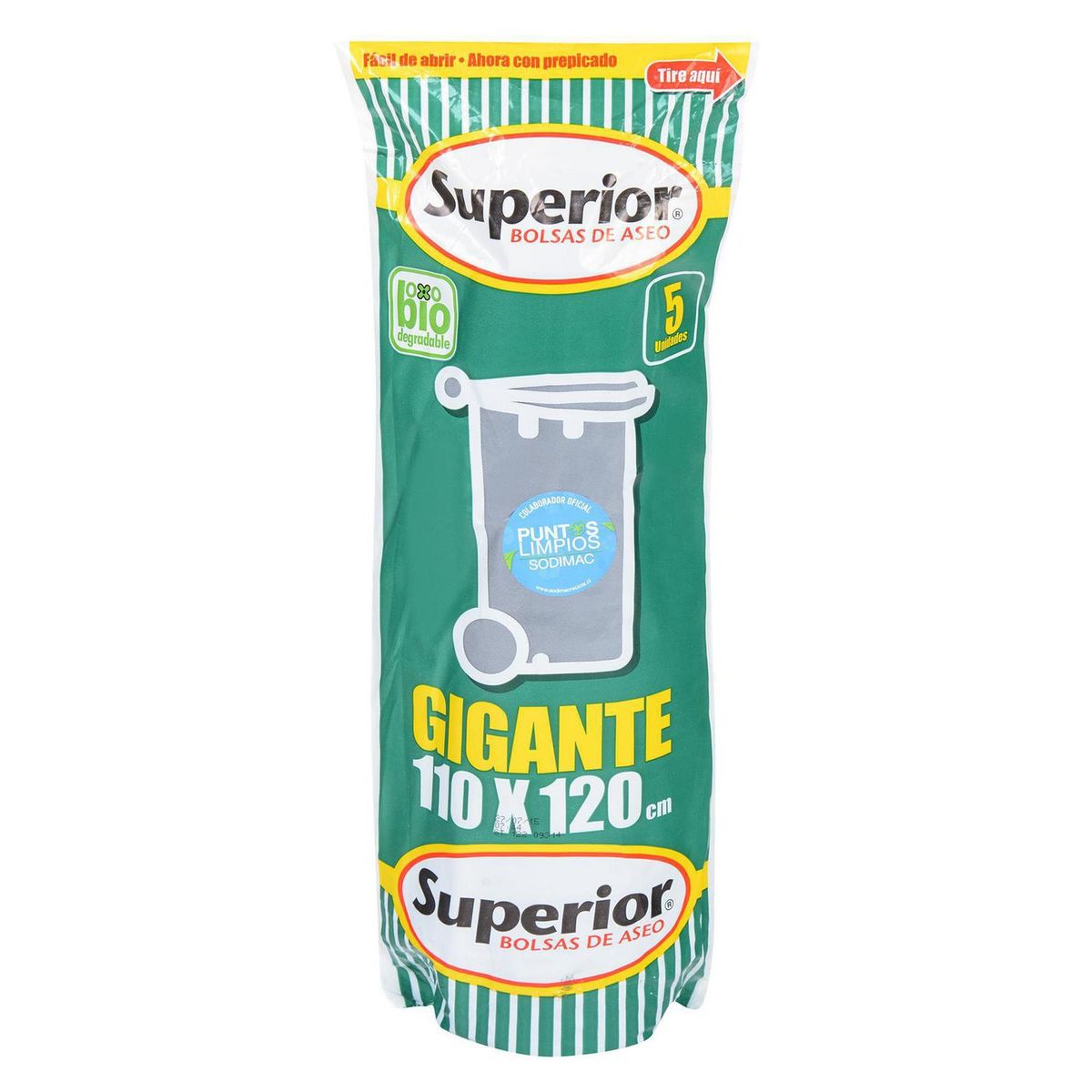 SUPERIOR - Bolsa de basura 110x120 cm 200 litros 5 unidades