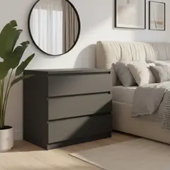 TVILUM - Cómoda 3 Cajón(es) Naia 77x70x50 cm Negro