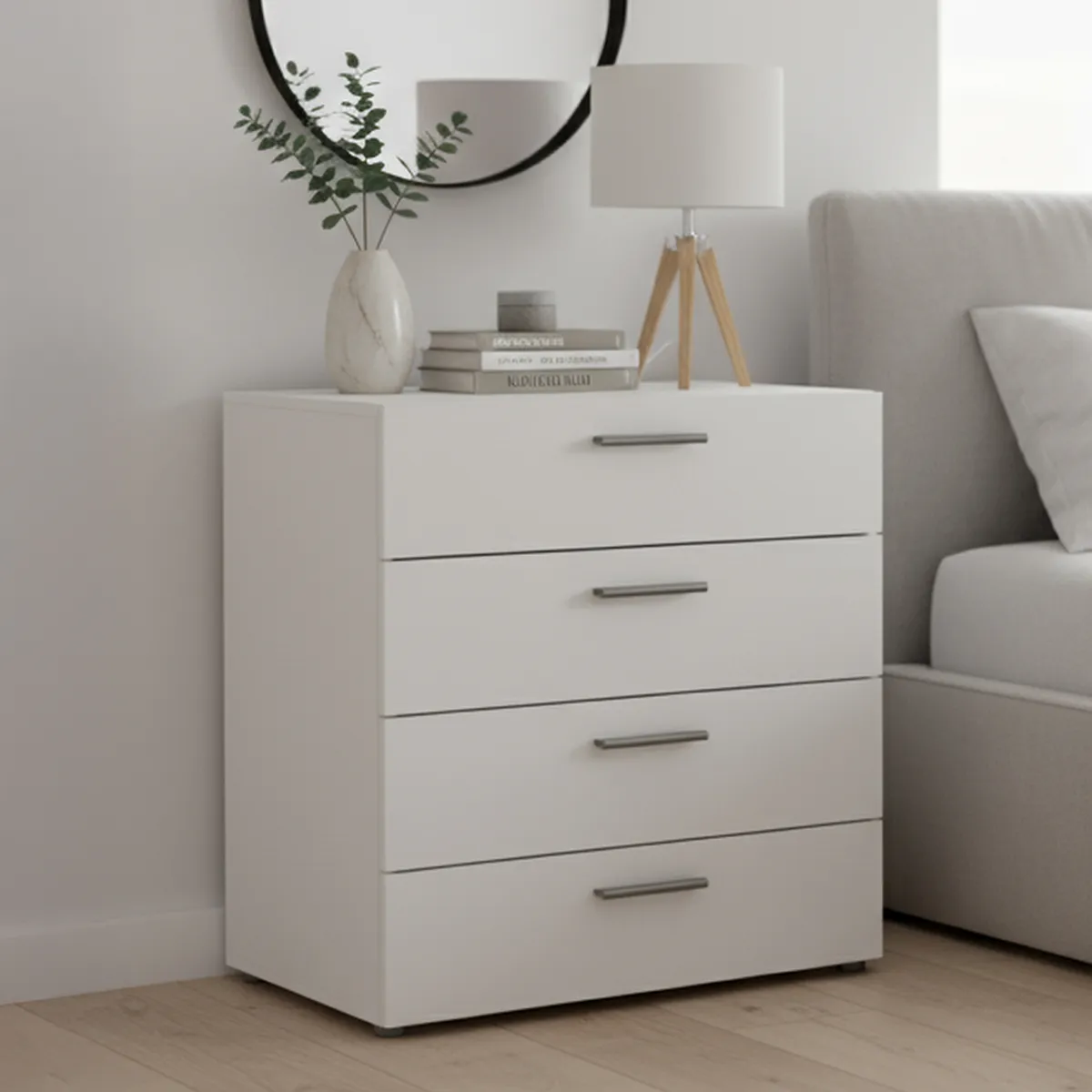 TVILUM - Cómoda 4 Cajón(es) Pepe 80.2x68.1x40.3 cm Blanco