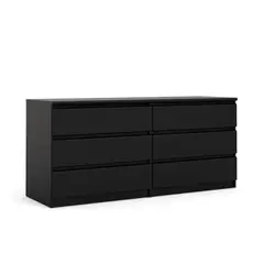 TVILUM - Cómoda 6 Cajón(es) 70296gm 153.8x70.1x50 cm Negro