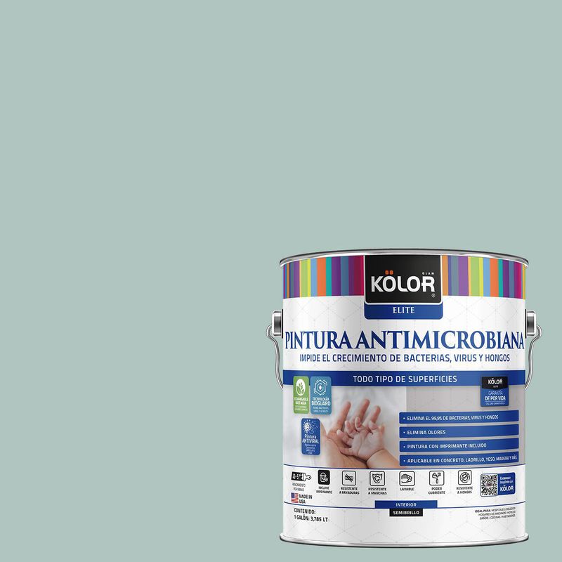 KOLOR - Pintura Antimicrobiana Semibrillante 1 galón(es) Verde Cáceres
