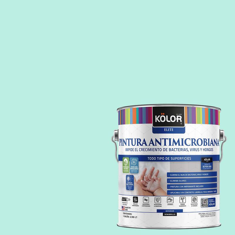 KOLOR - Pintura Antimicrobiana Semibrillante 1 galón(es) Verde Granada