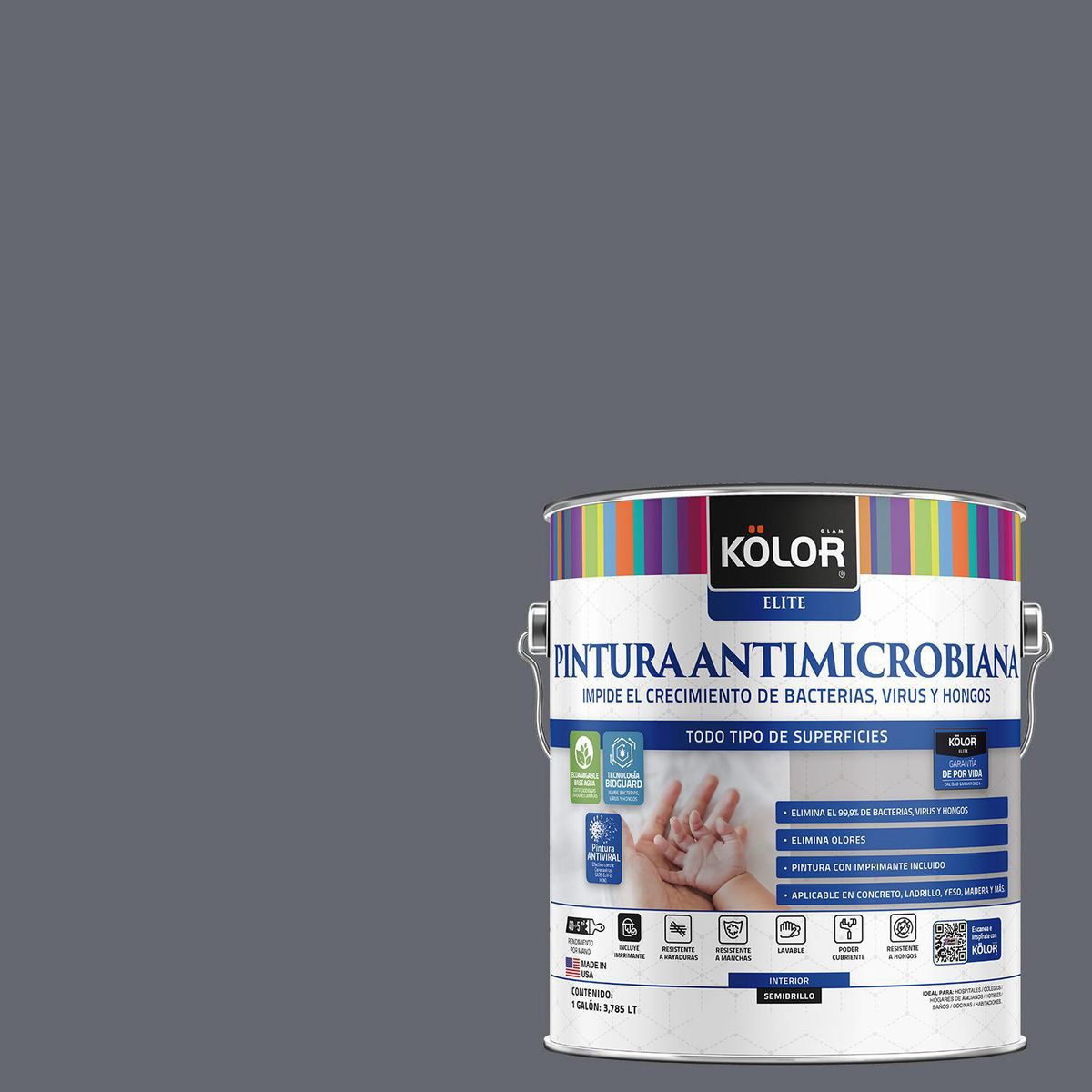 KOLOR - Pintura Antimicrobiana 1 galón(es) Semibrillante Beige Sidón