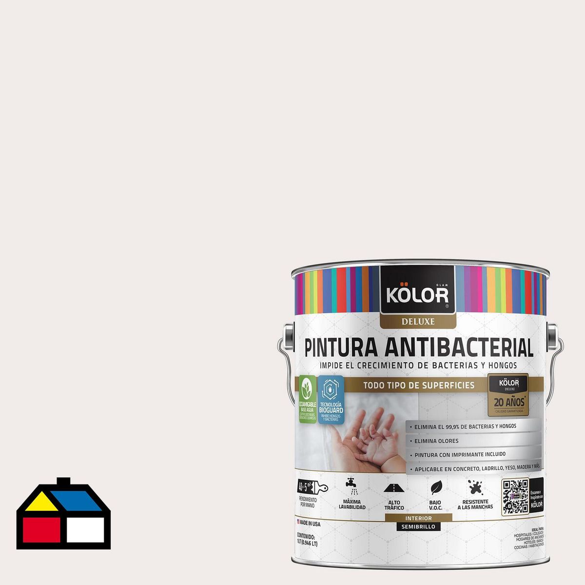 KOLOR - Pintura Antimicrobiana 1 galón(es) Semibrillante Beige Pistoia