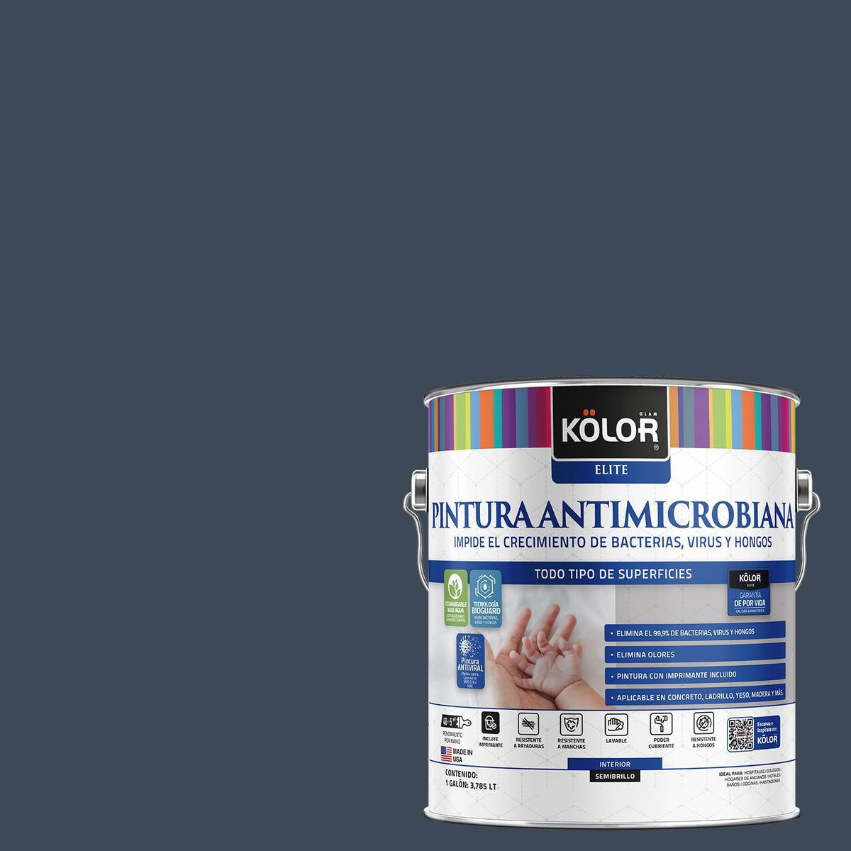 KOLOR - Pintura Antimicrobiana 1 galón(es) Semibrillante Beige Rossiya