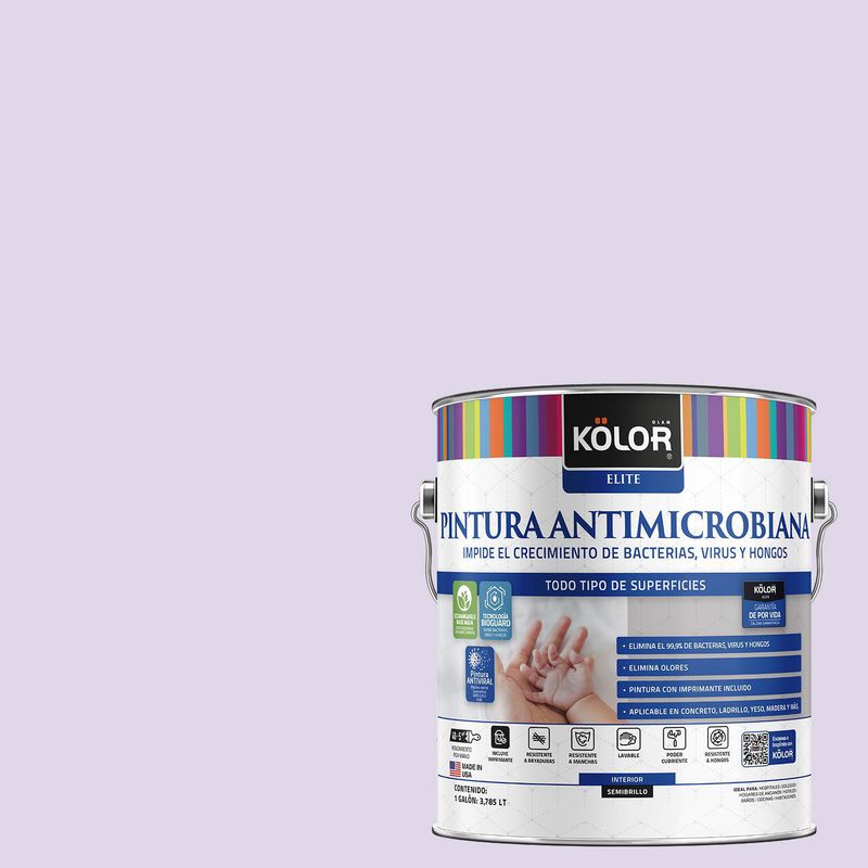 KOLOR - Pintura Antimicrobiana Semibrillante 1 galón(es) Púrpura Bokaro