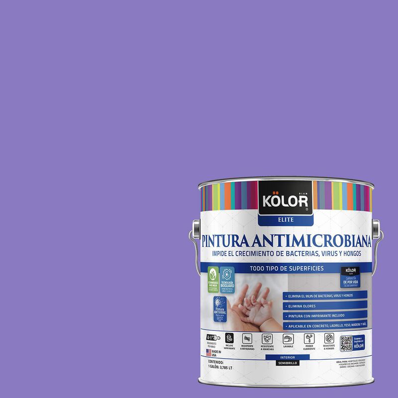 KOLOR - Pintura Antimicrobiana Semibrillante 1 galón(es) Púrpura Graz 