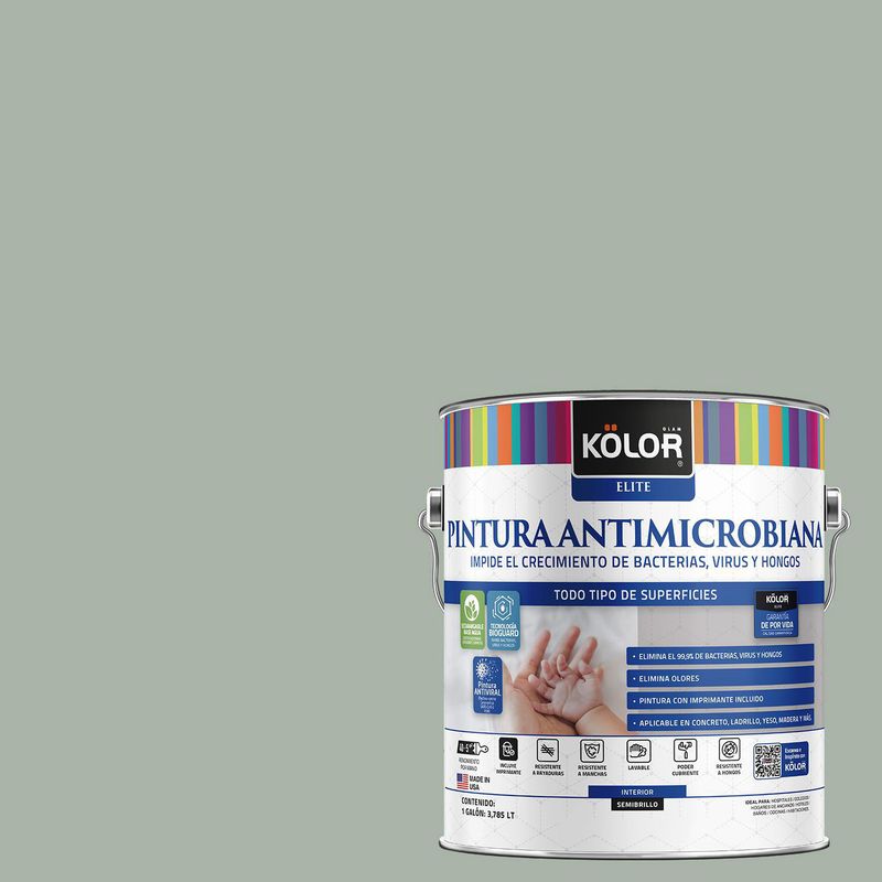 KOLOR - Pintura Antimicrobiana Semibrillante 1 galón(es) Verde Norwich