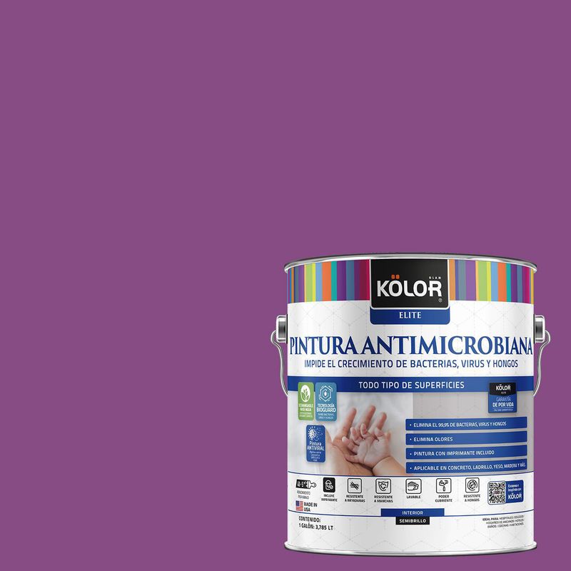 KOLOR - Pintura Antimicrobiana Semibrillante 1 galón(es) Púrpura Botswana 