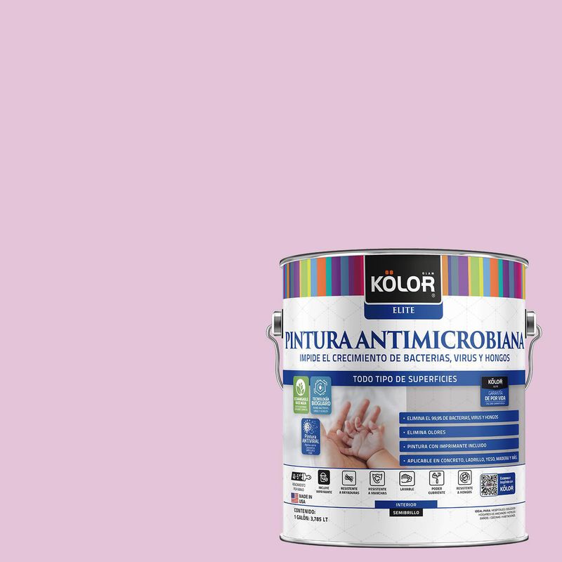 KOLOR - Pintura Antimicrobiana Semibrillante 1 galón(es) Rosado Sondrio 