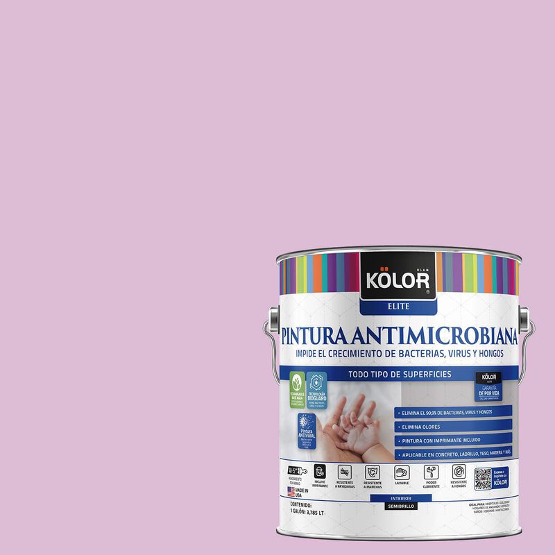 KOLOR - Pintura Antimicrobiana Semibrillante 1 galón(es) Rosado Eritrea