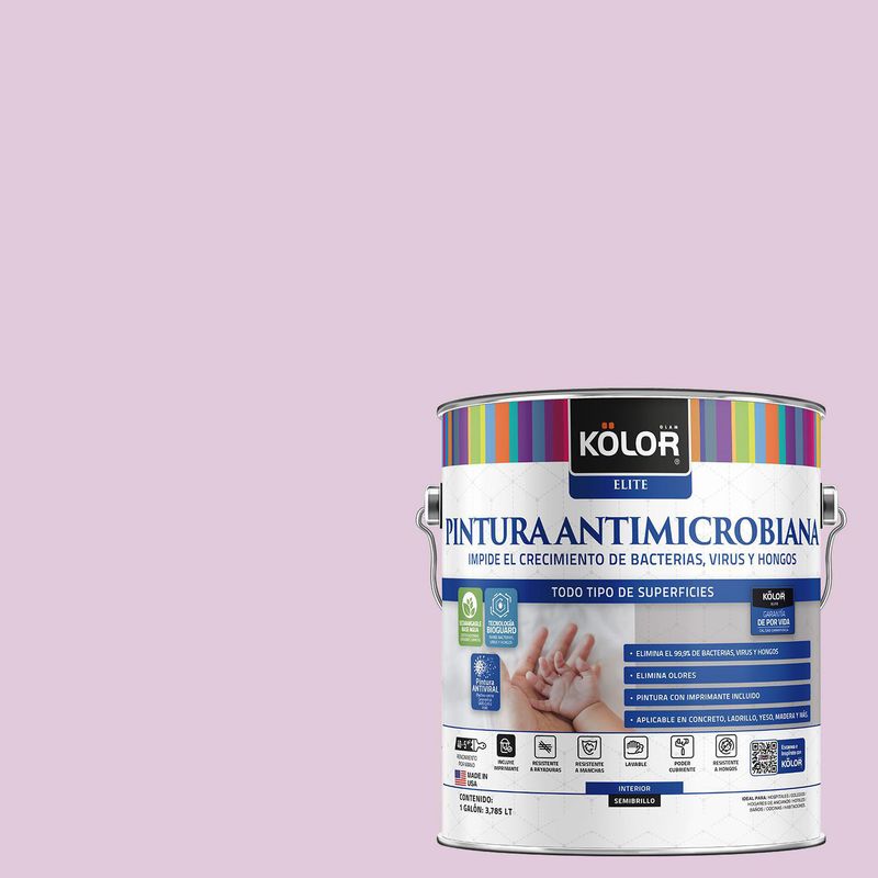 KOLOR - Pintura Antimicrobiana Semibrillante 1 galón(es) Rosado Tozlina