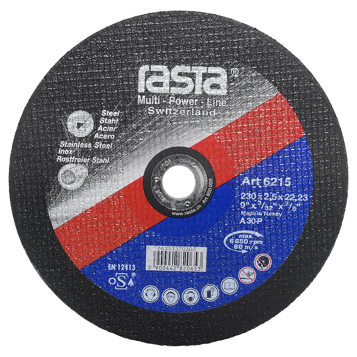 RASTA - Disco de corte metal 9" óxido de aluminio