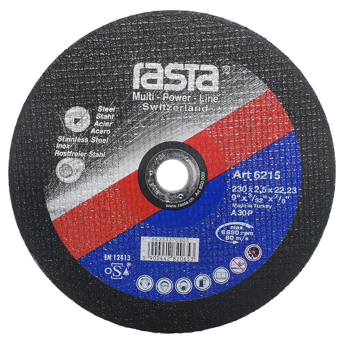 RASTA - Disco de corte metal 9" óxido de aluminio