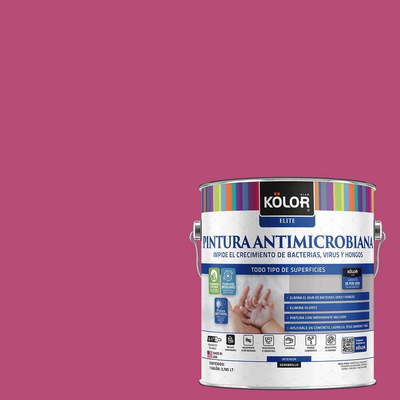 KOLOR - Pintura Antimicrobiana Semibrillante 1 galón(es) Fucsia Arad