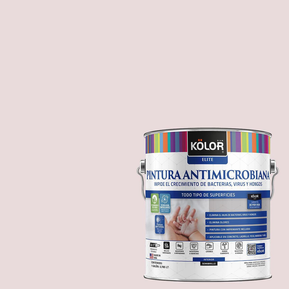 KOLOR - Pintura Antimicrobiana 1 galón(es) Semibrillante Naranjo Meerut