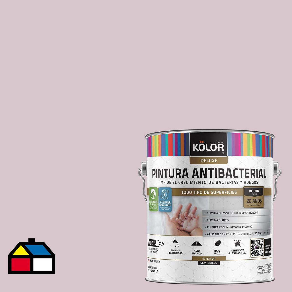 KOLOR - Pintura Antimicrobiana Semibrillante 1 galón(es) Púrpura Burundi 