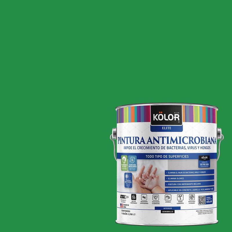 KOLOR - Pintura Antimicrobiana Semibrillante 1 galón(es) Verde Salamanca