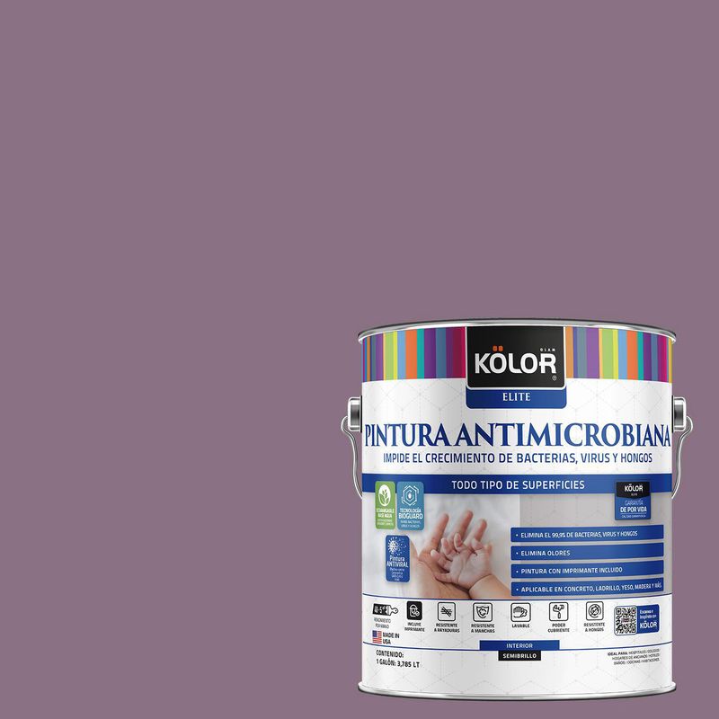 KOLOR - Pintura Antimicrobiana Semibrillante 1 galón(es) Púrpura St.Paul