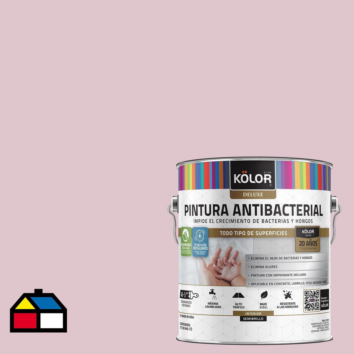 KOLOR - Pintura Antimicrobiana 1 galón(es) Semibrillante Púrpura Marzapur