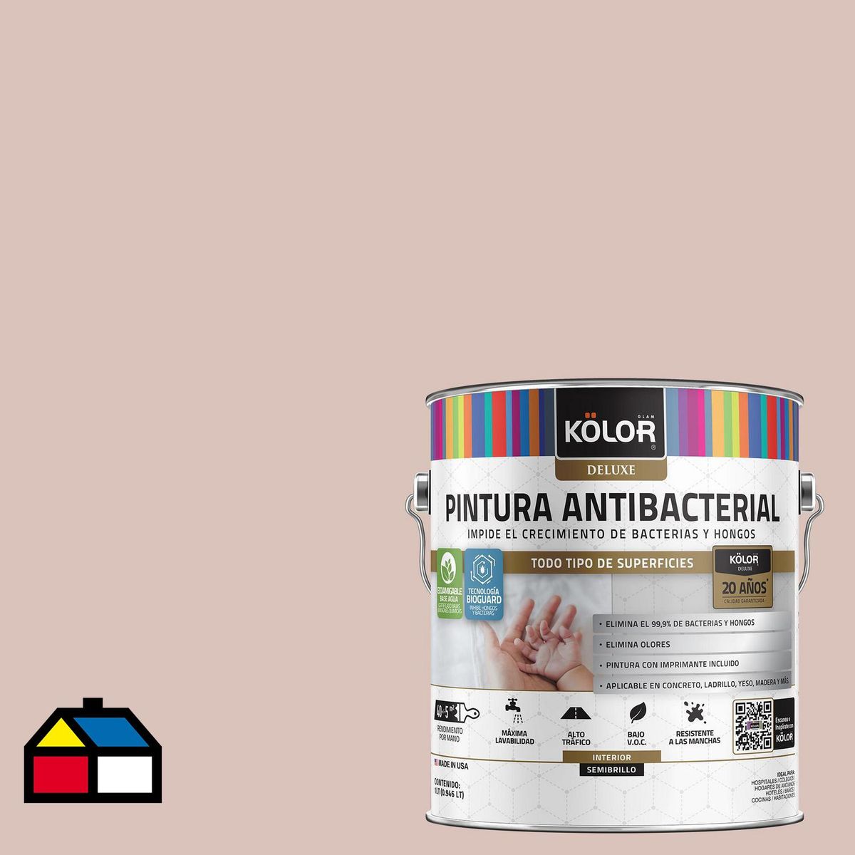 KOLOR - Pintura Antimicrobiana 1 galón(es) Semibrillante Naranjo Sunan