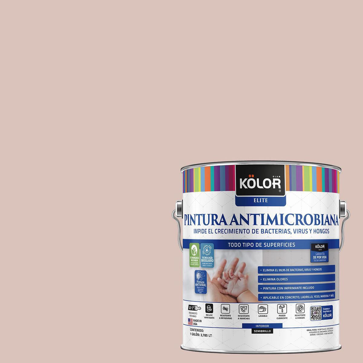 KOLOR - Pintura Antimicrobiana 1 galón(es) Semibrillante Naranjo Sunan