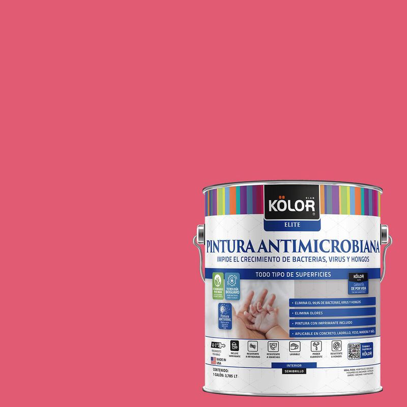 KOLOR - Pintura Antimicrobiana Semibrillante 1 galón(es) Rojo Asansol