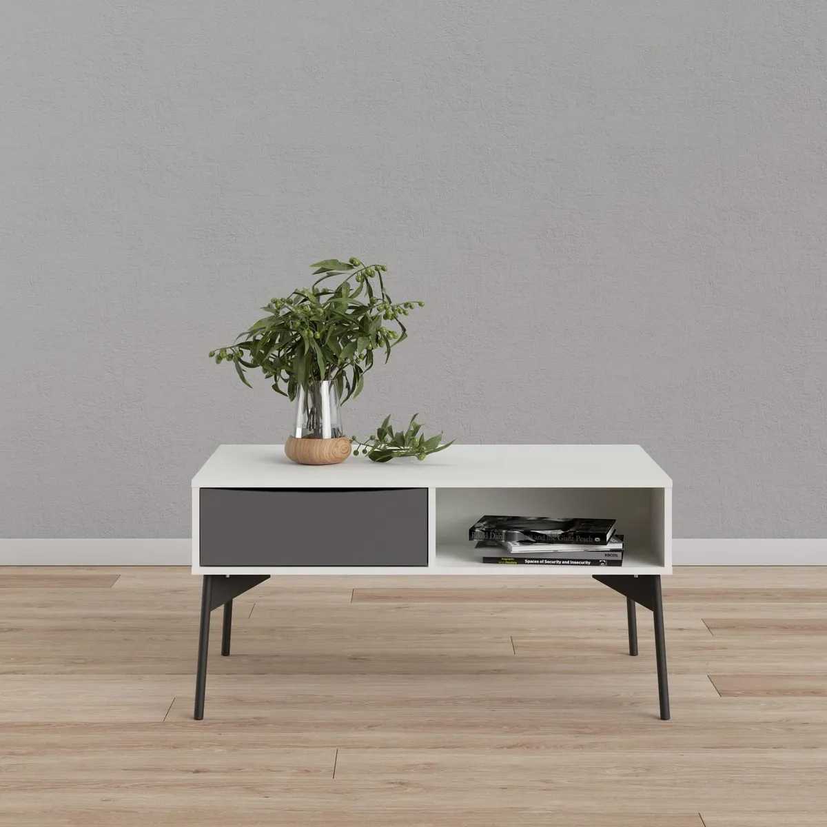 TVILUM - Arrimo 86131 Gogocn Blanco Mate/Gris 98.7x60.2x49.4 cm